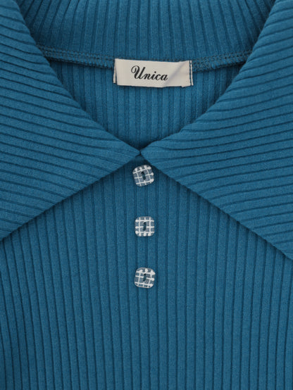 襟付きメロウカットソー　ladies [243-1507-2]