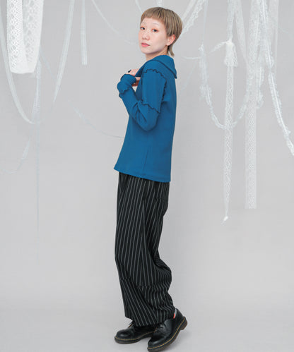 襟付きメロウカットソー　ladies [243-1507-2]