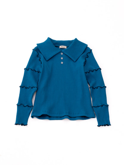 襟付きメロウカットソー　 [243-1507-1]