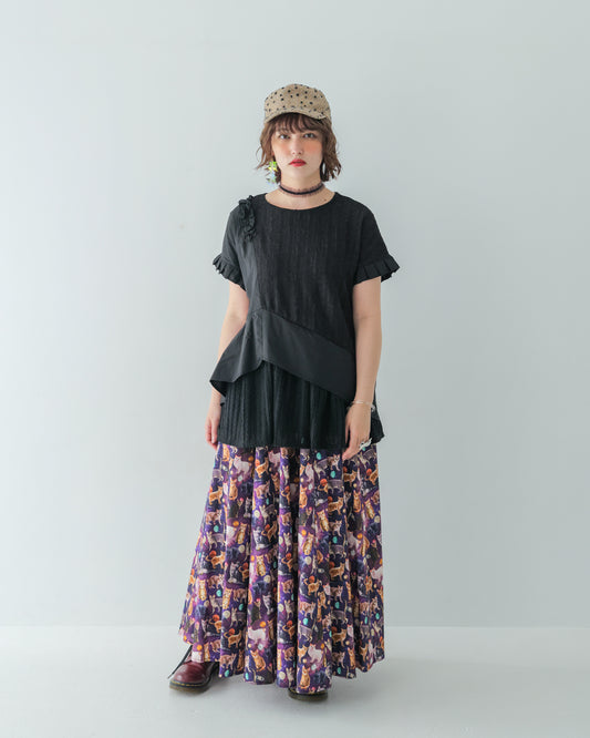 ヘムプリーツレイヤードブラウス [162-0606-2]