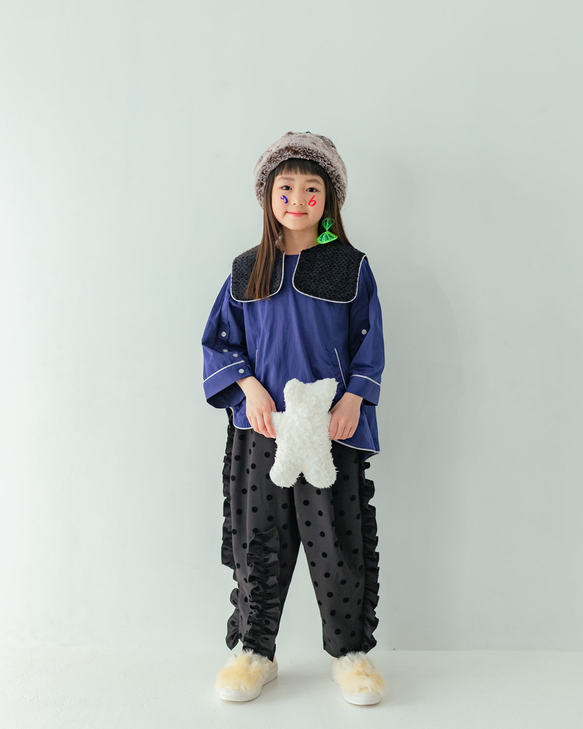 フロッキードットフリルパンツ[362-0908-1]