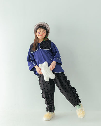 フロッキードットフリルパンツ[362-0908-1]