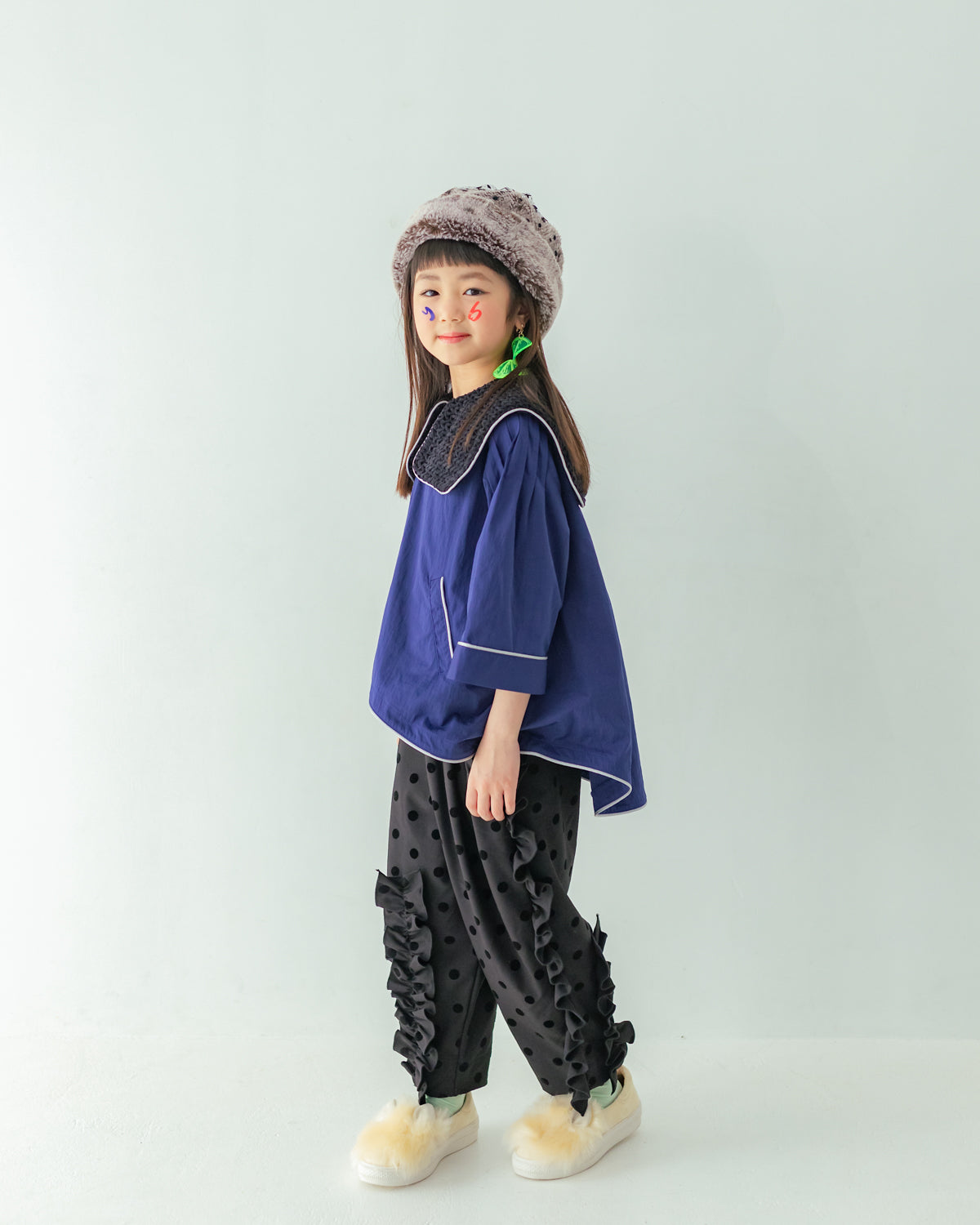 フロッキードットフリルパンツ[362-0908-1]