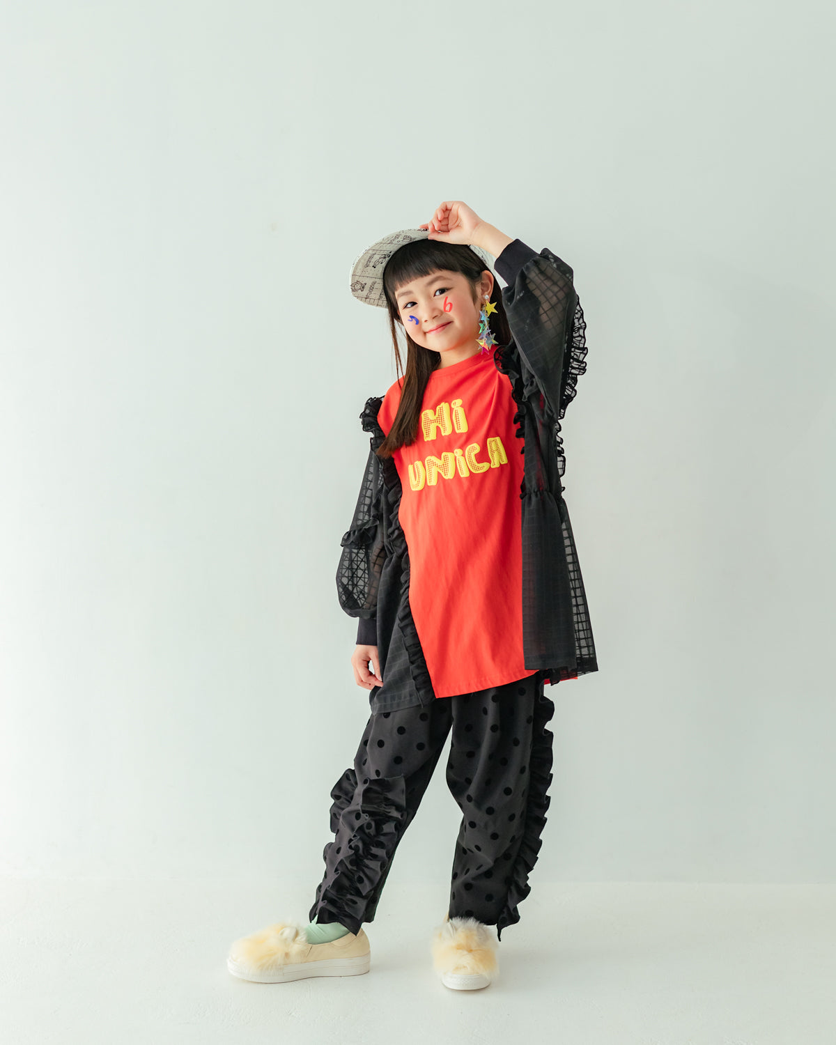 フロッキードットフリルパンツ[362-0908-1]