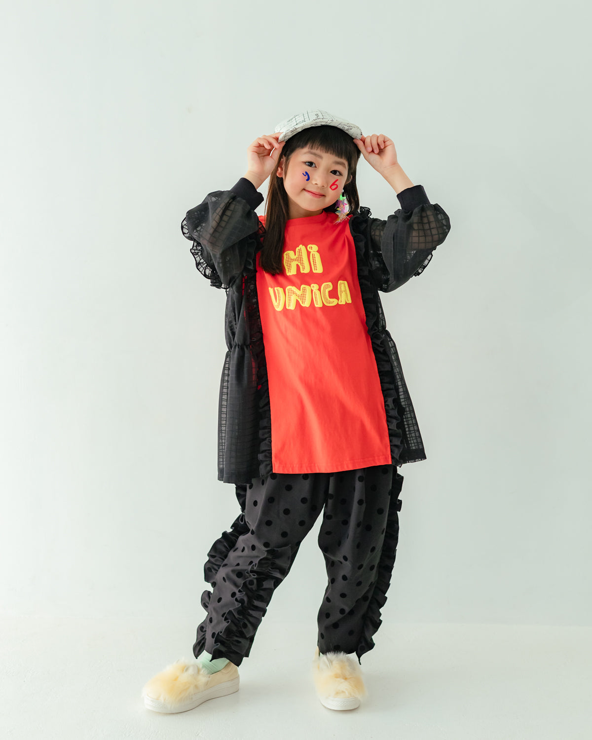 フロッキードットフリルパンツ[362-0908-1]