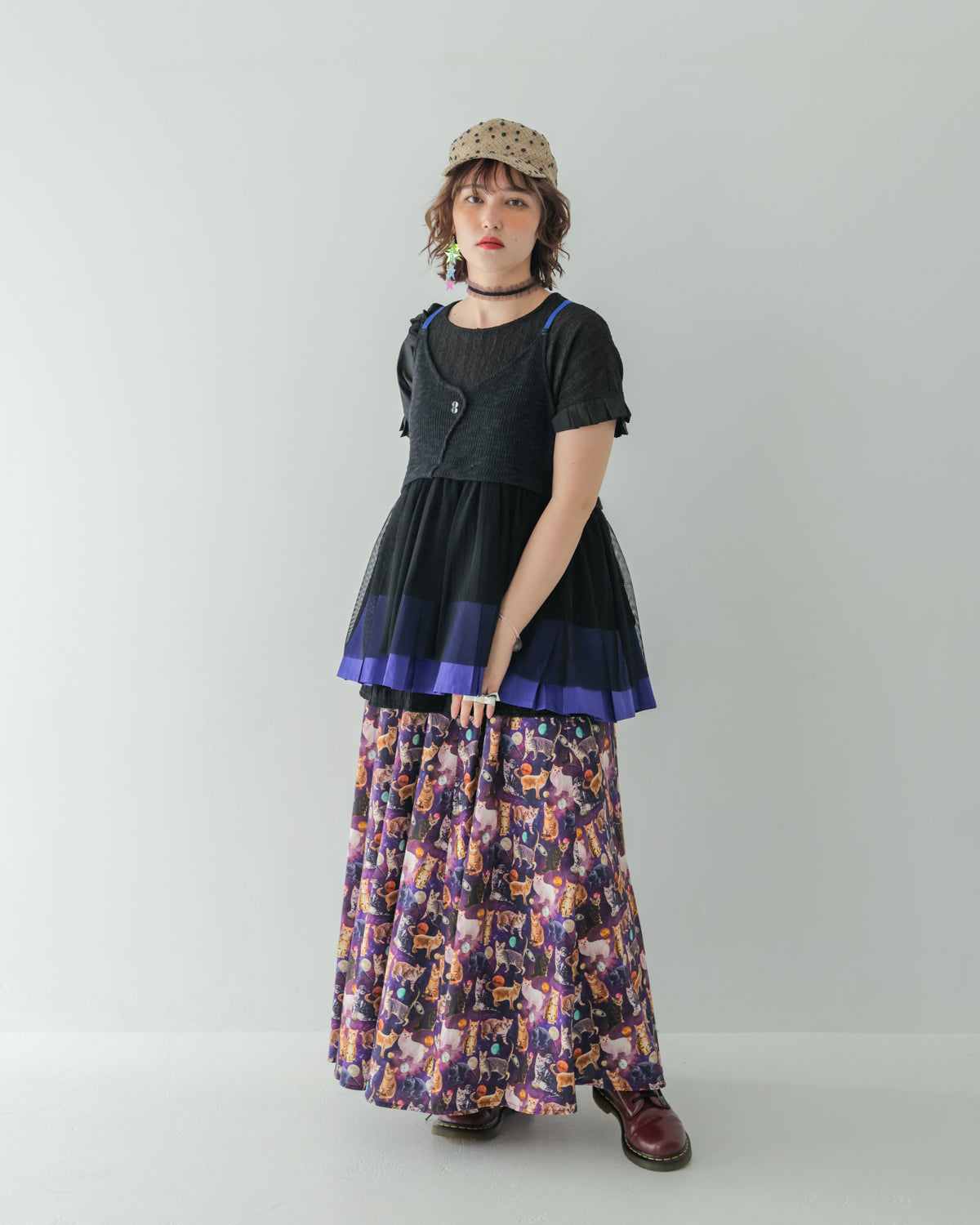 ネコプラネットスカート ladies   [350-1102-2]