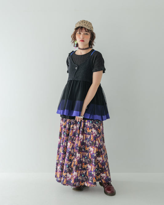 ネコプラネットスカート ladies   [350-1102-2]