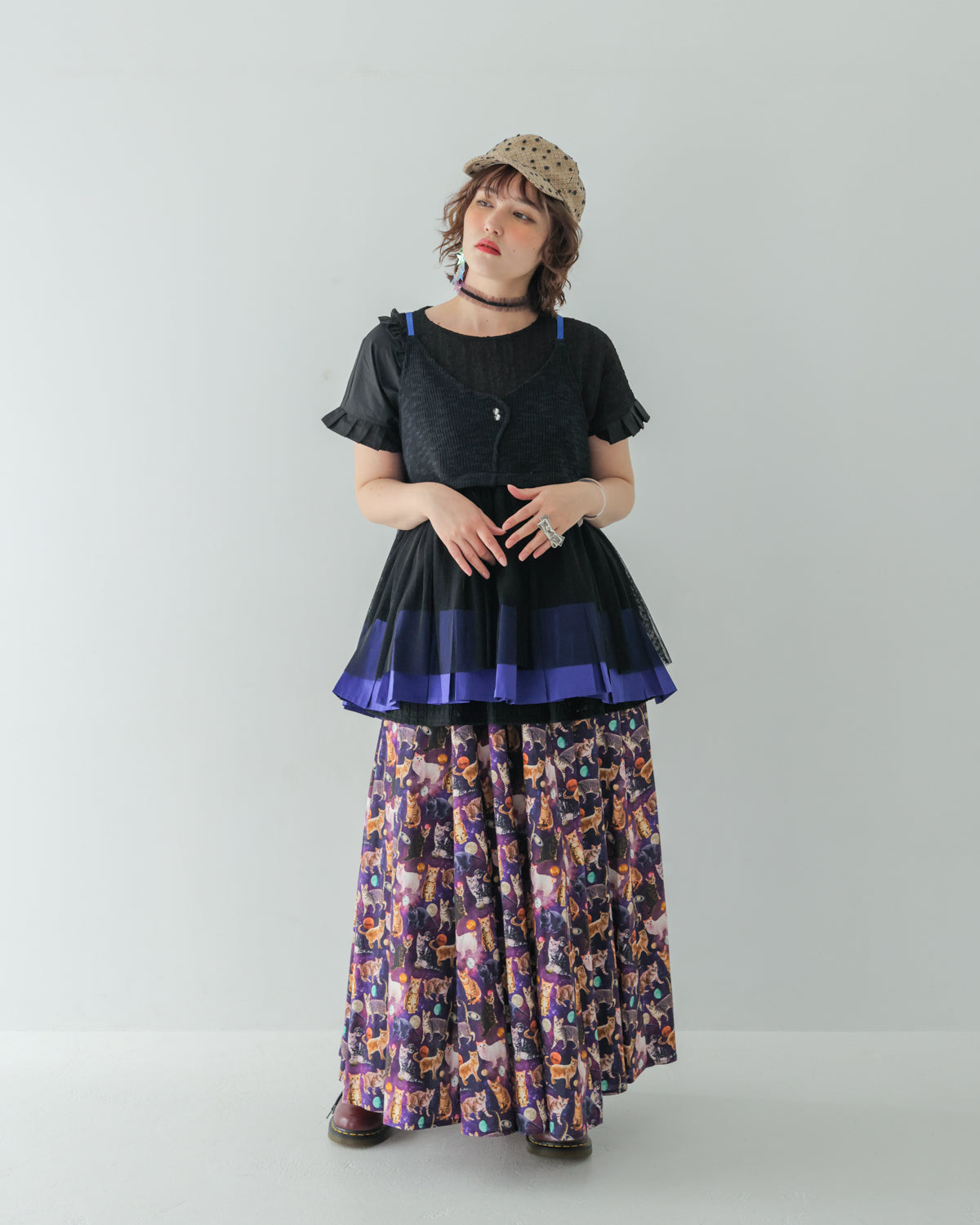 ネコプラネットスカート ladies   [350-1102-2]