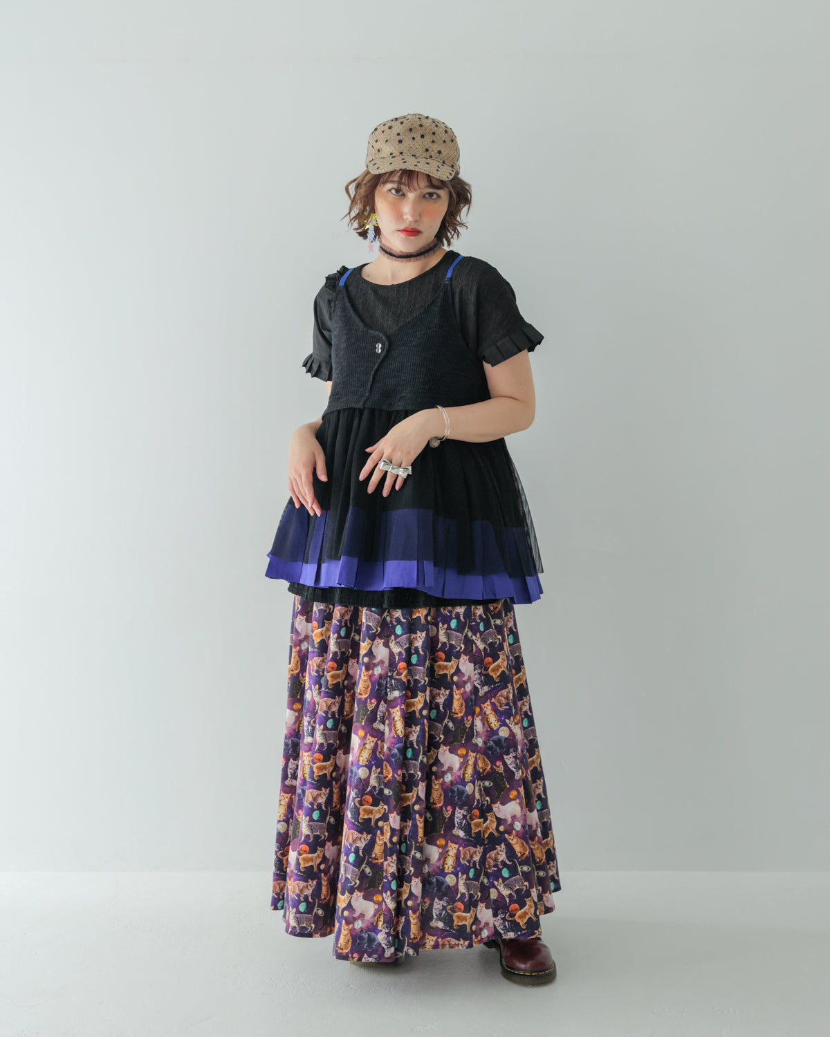 ネコプラネットスカート ladies   [350-1102-2]