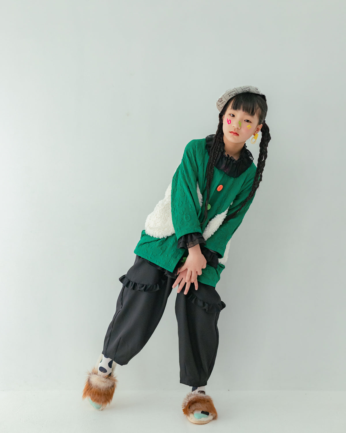 ダブルフリルサルエルパンツ[362-0903-1]
