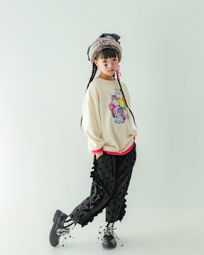 フロッキードットフリルパンツ[362-0908-1]