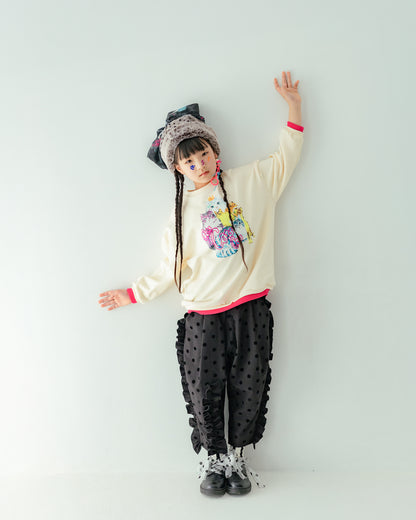 フロッキードットフリルパンツ[362-0908-1]