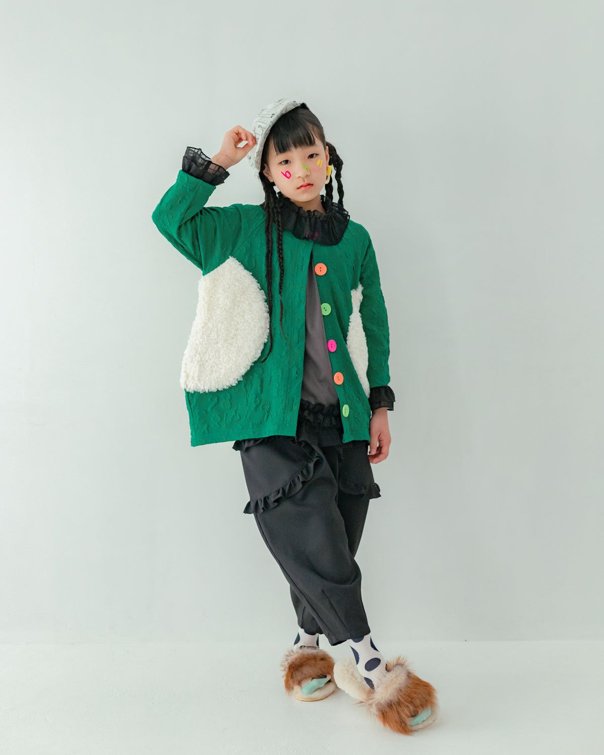 ダブルフリルサルエルパンツ[362-0903-1]