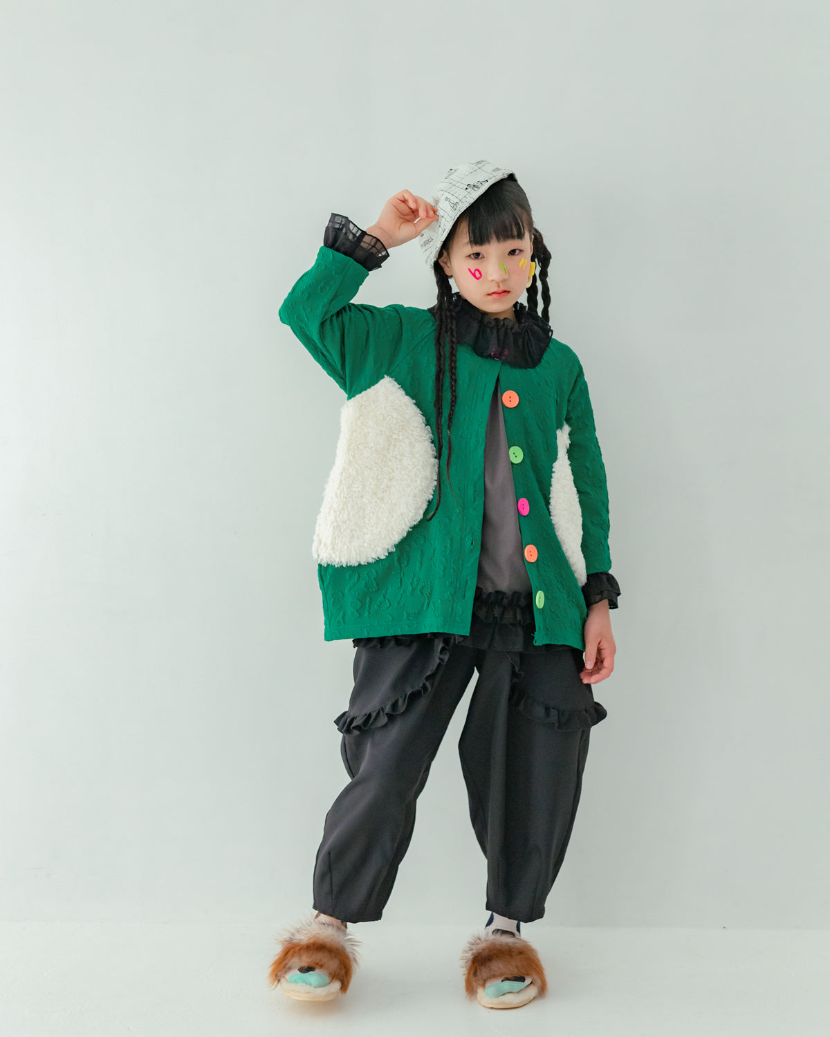 ダブルフリルサルエルパンツ[362-0903-1]