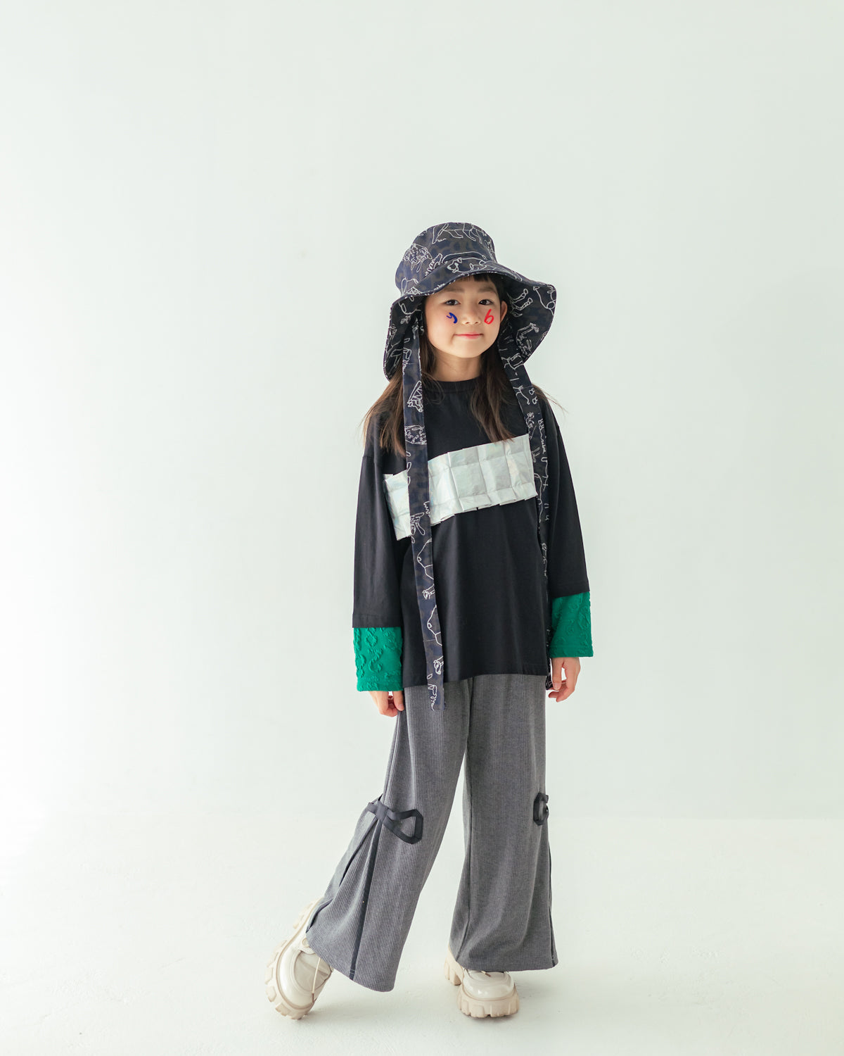 メタリックフォールド tee[362-1411-1]
