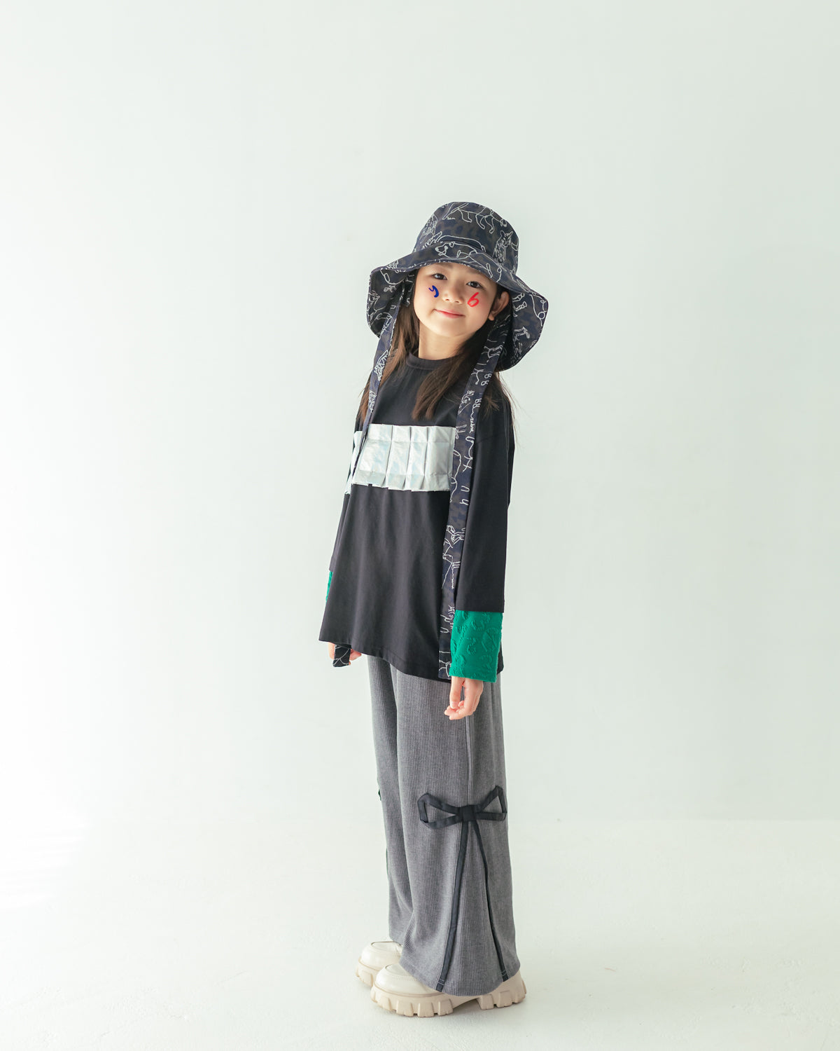 メタリックフォールド tee[362-1411-1]