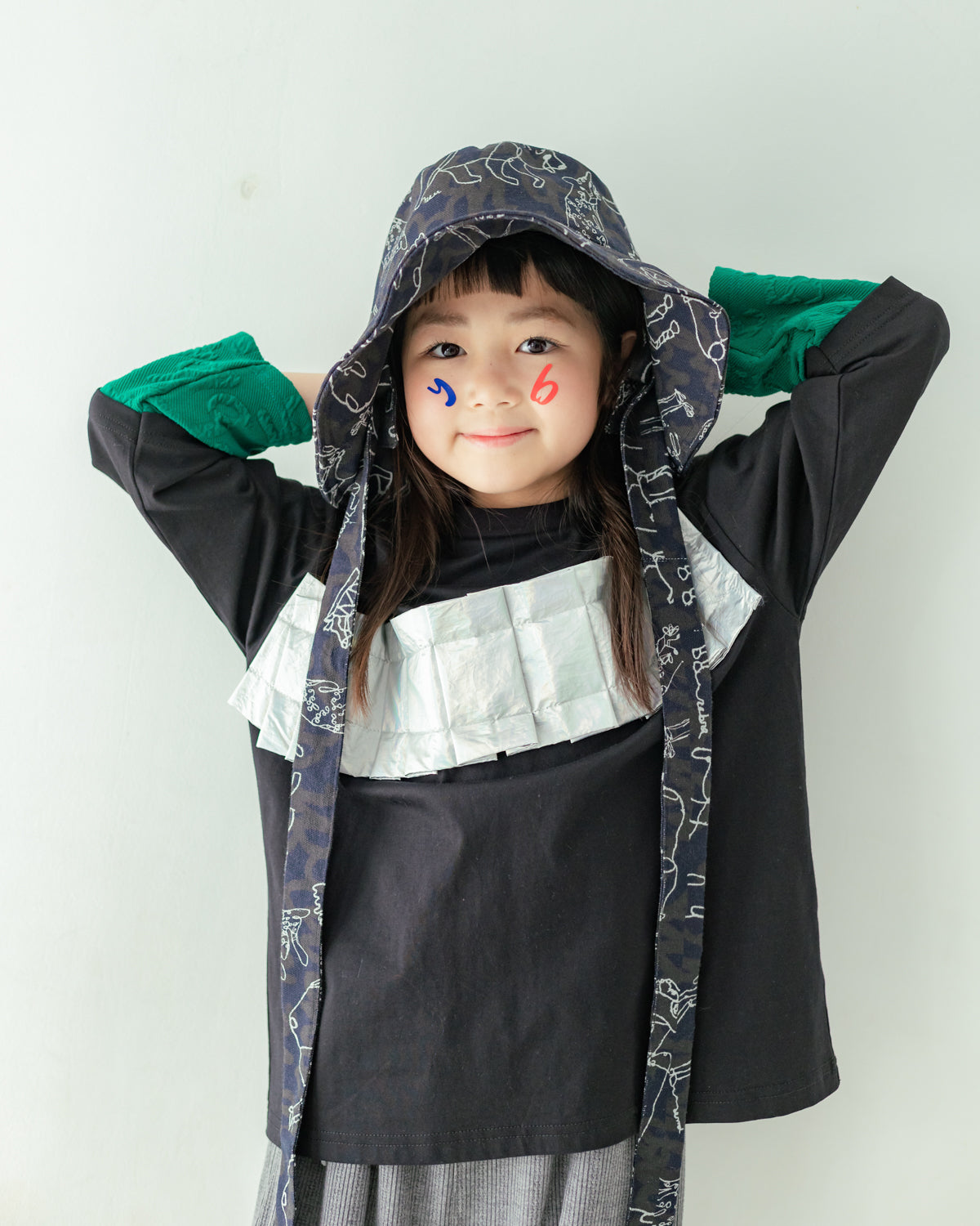 メタリックフォールド tee[362-1411-1]