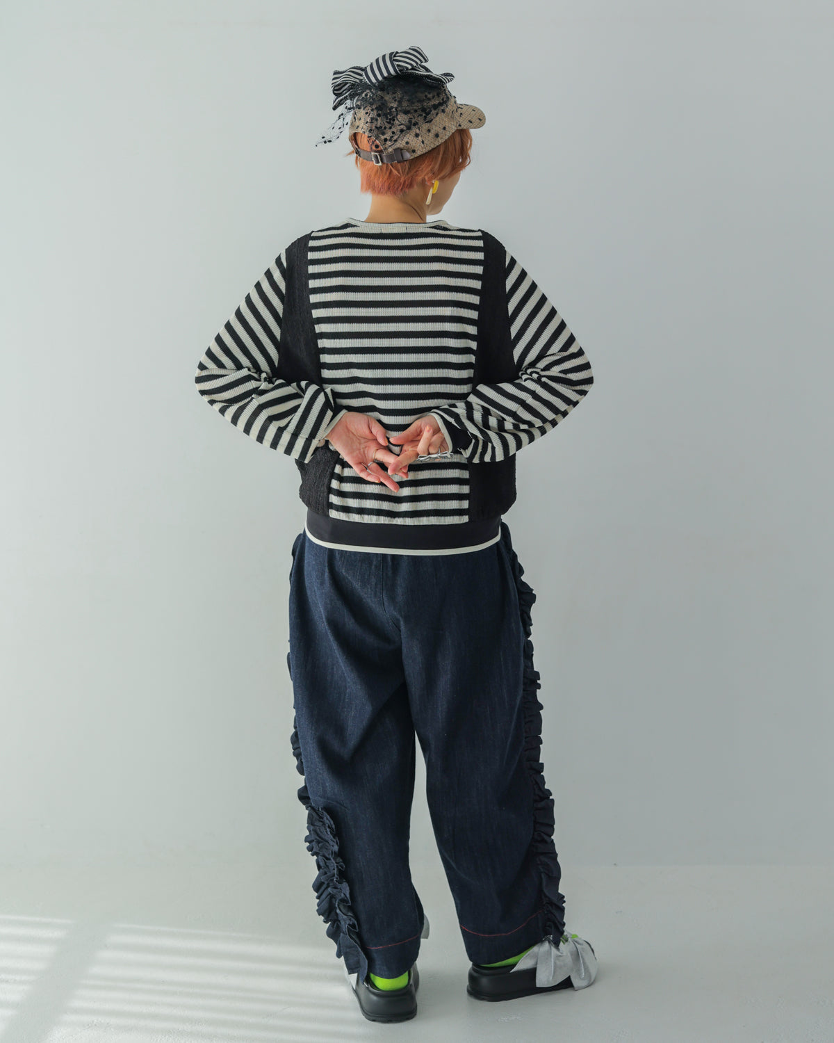 ユニカデニムフリルパンツ 　[062-0901-2]