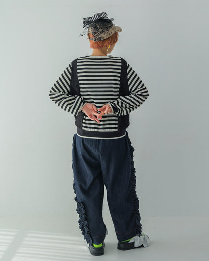 ユニカデニムフリルパンツ 　[062-0901-2]