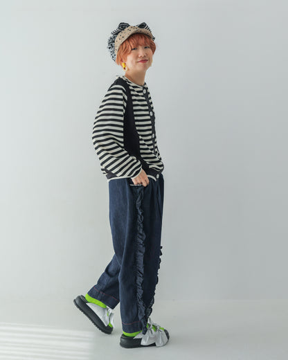 ユニカデニムフリルパンツ 　[062-0901-2]