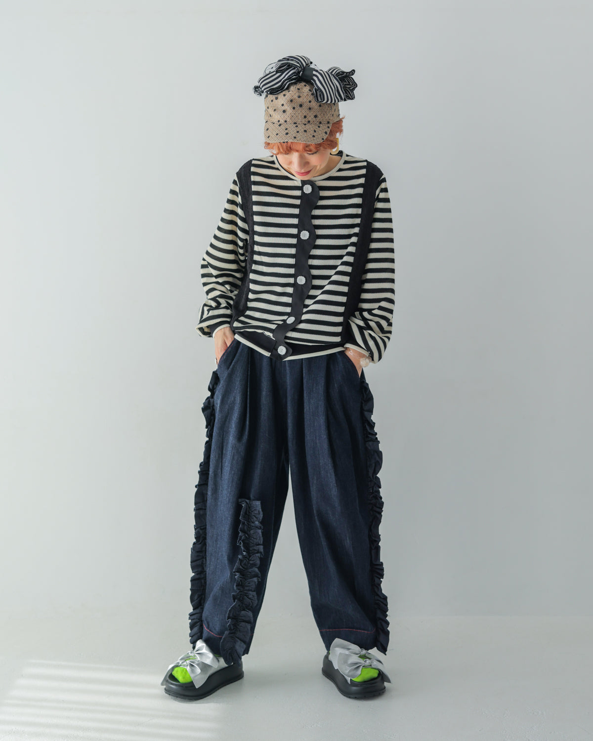 ユニカデニムフリルパンツ 　[062-0901-2]