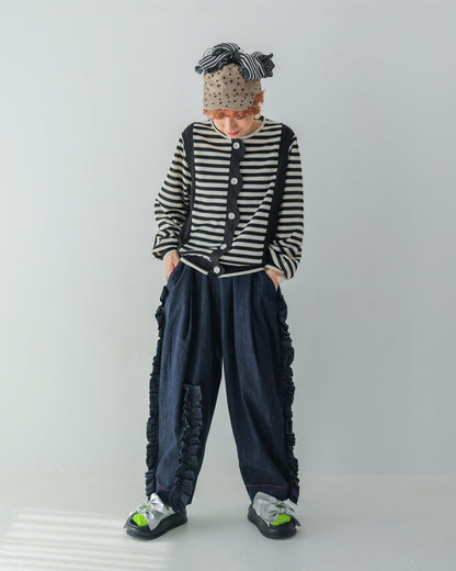 ユニカデニムフリルパンツ 　[062-0901-2]