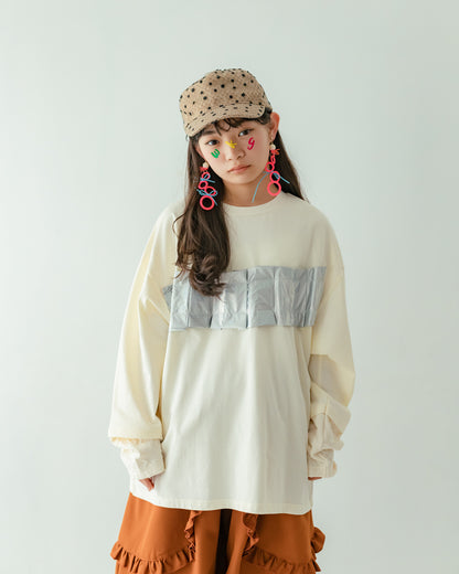 メタリックフォールド tee[362-1411-1]