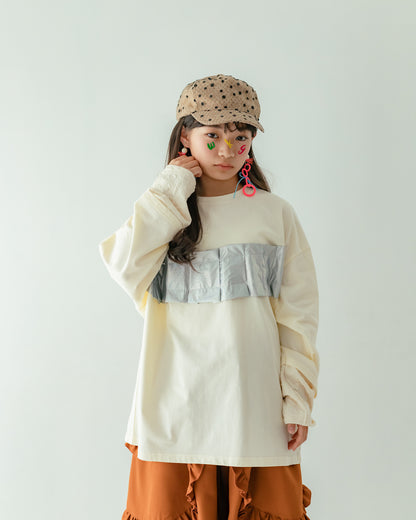 メタリックフォールド tee[362-1411-1]