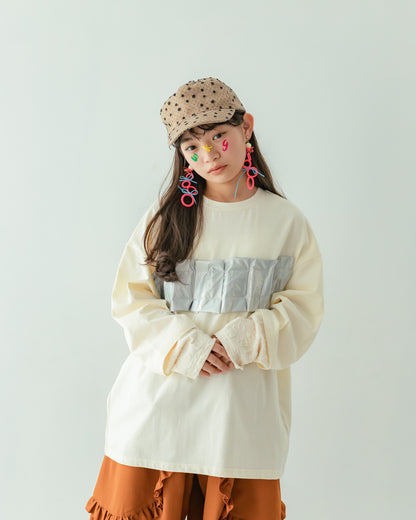 メタリックフォールド tee[362-1411-1]
