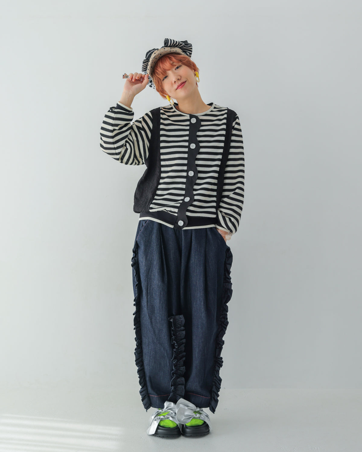 ユニカデニムフリルパンツ 　[062-0901-2]