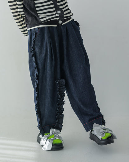 ユニカデニムフリルパンツ 　[062-0901-2]