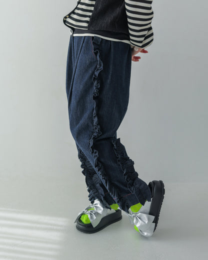 ユニカデニムフリルパンツ 　[062-0901-2]