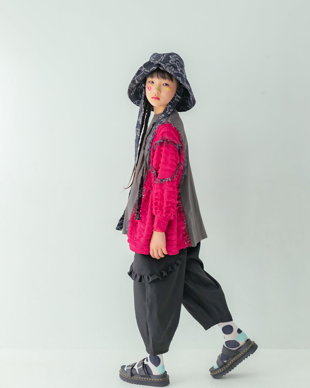ダブルフリルサルエルパンツ[362-0903-1]