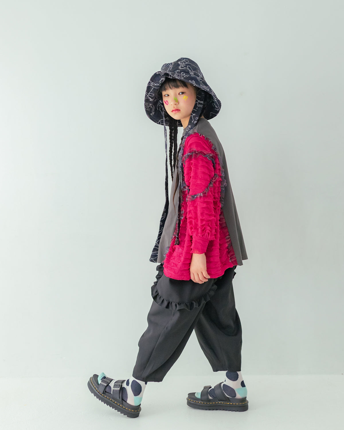 ダブルフリルサルエルパンツ[362-0903-1]