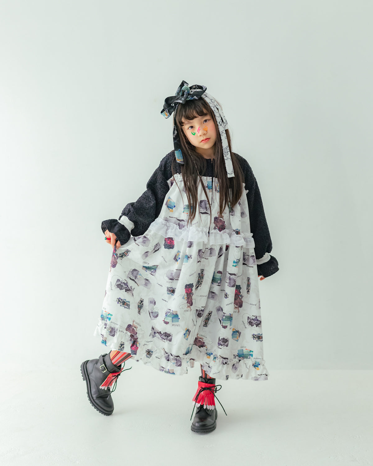 コラージュジャーニーzipワンピース[362-0102-1]