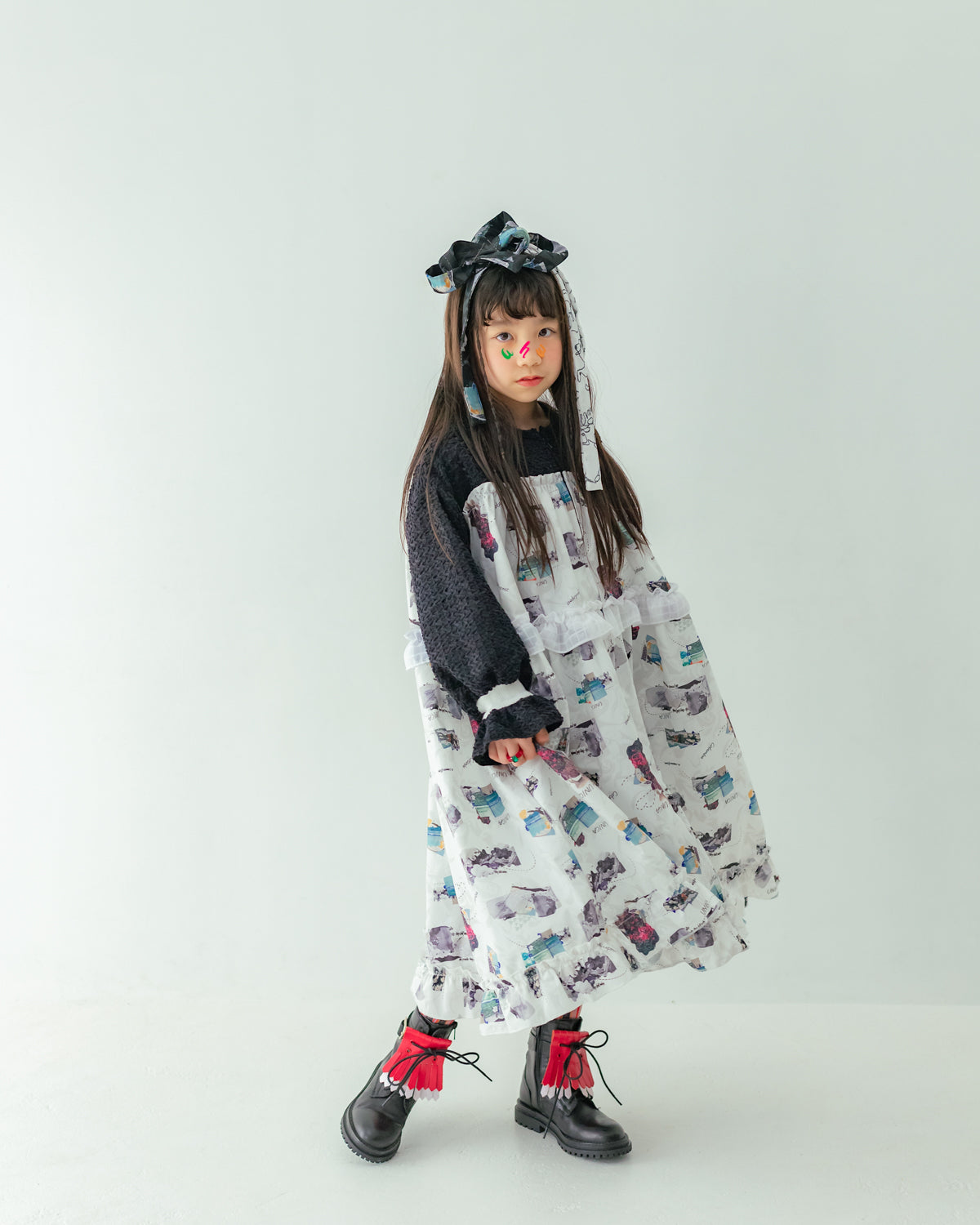 コラージュジャーニーzipワンピース[362-0102-1]