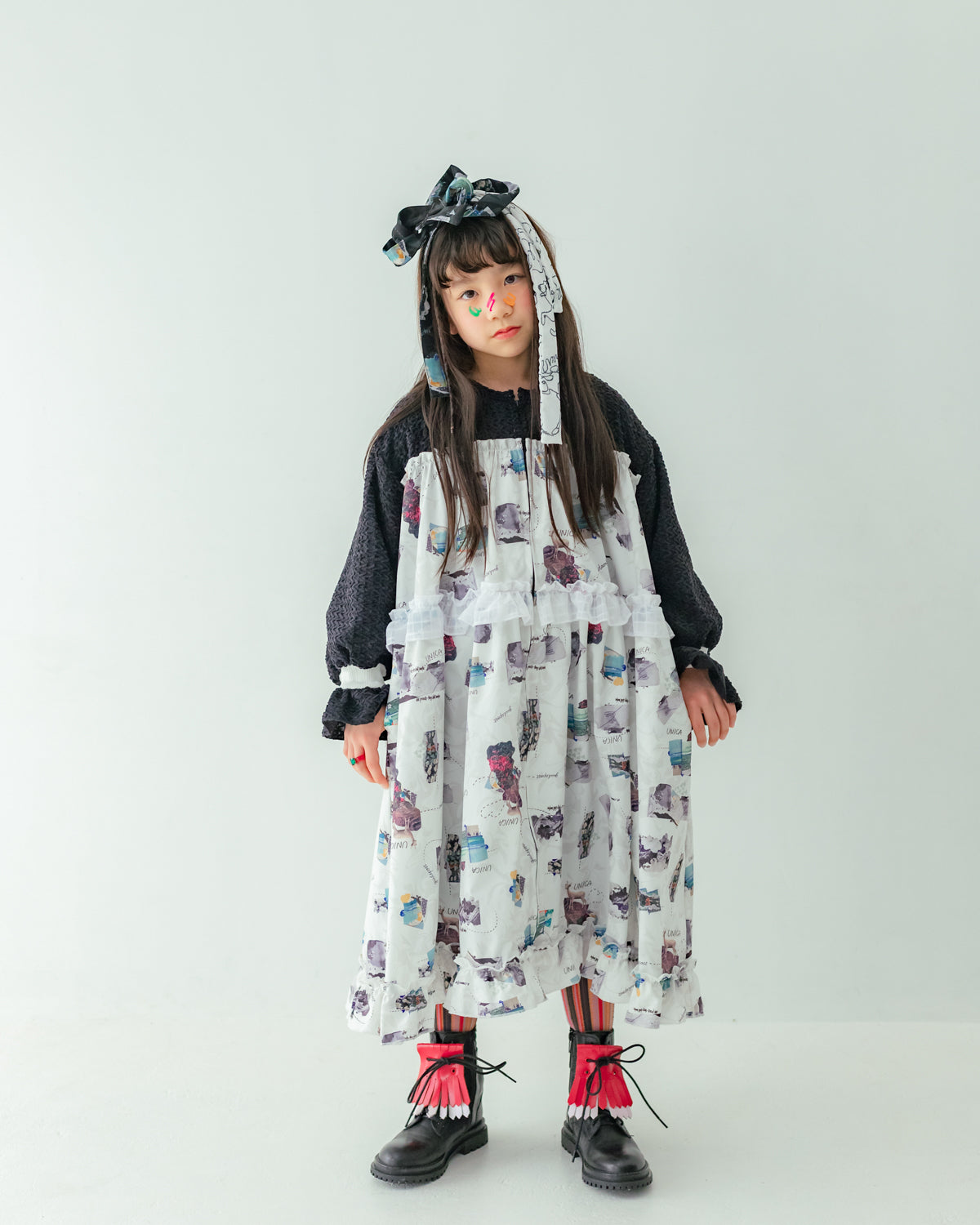 コラージュジャーニーzipワンピース[362-0102-1]