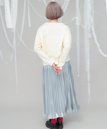 moonパッチワークドローストリングTシャツ  ladies [243-1502-2]