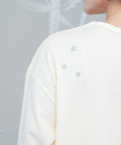 moonパッチワークドローストリングTシャツ  ladies [243-1502-2]