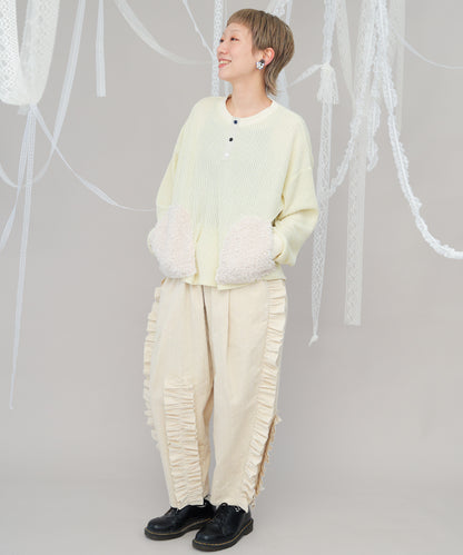 ボアポケットニット風ヘンリーネックプルオーバー 　ladies [243-0701-2]