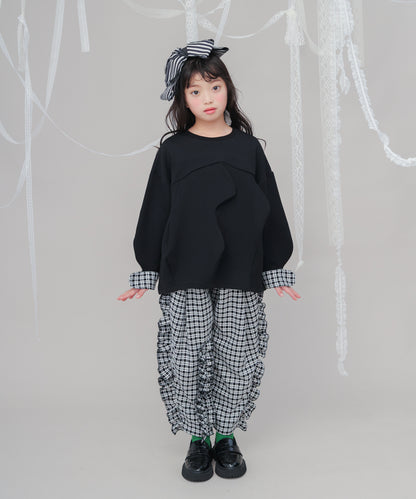 チェックフリルパンツ　[243-0905-1]