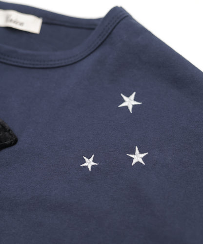 moonパッチワークドローストリングTシャツ  ladies [243-1502-2]