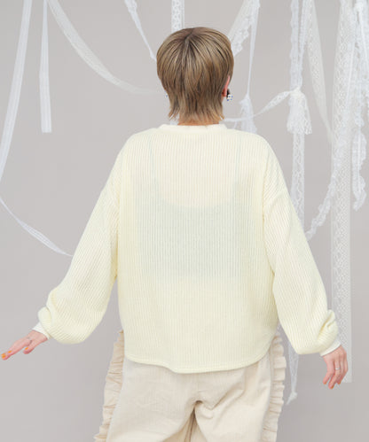 ボアポケットニット風ヘンリーネックプルオーバー 　ladies [243-0701-2]