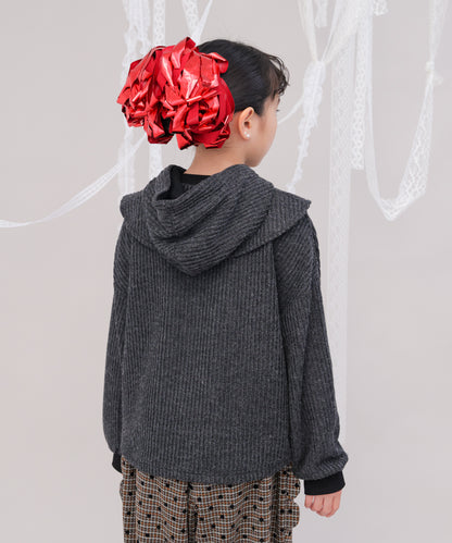 ボアポケットニット風ヘンリーネックプルオーバー　[243-0701-1]