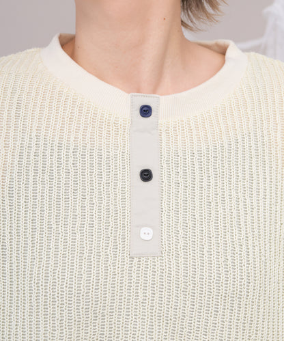 ボアポケットニット風ヘンリーネックプルオーバー 　ladies [243-0701-2]