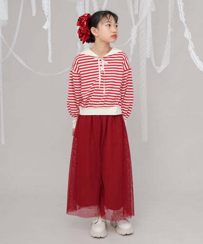 チュールワイドパンツ　[243-0903-1]