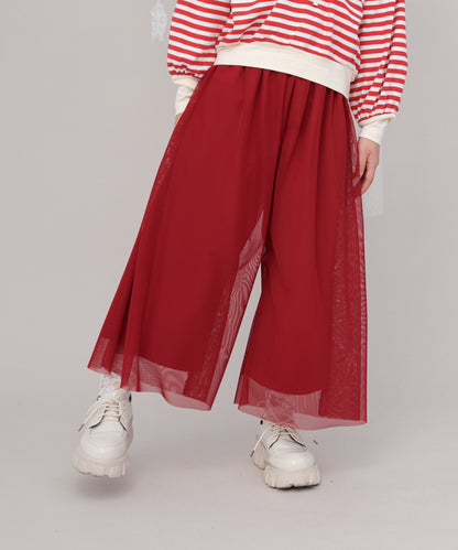 チュールワイドパンツ　[243-0903-1]
