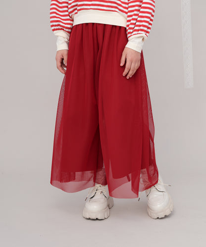 チュールワイドパンツ　[243-0903-1]
