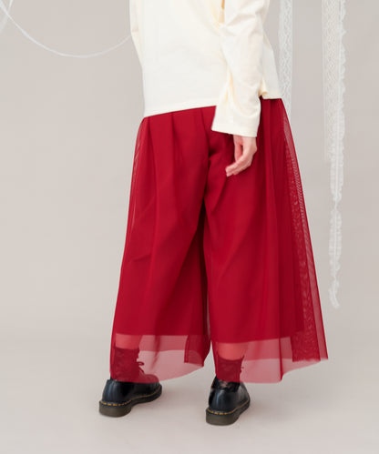 チュールワイドパンツ  ladies [243-0903-2]