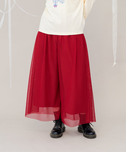 チュールワイドパンツ  ladies [243-0903-2]